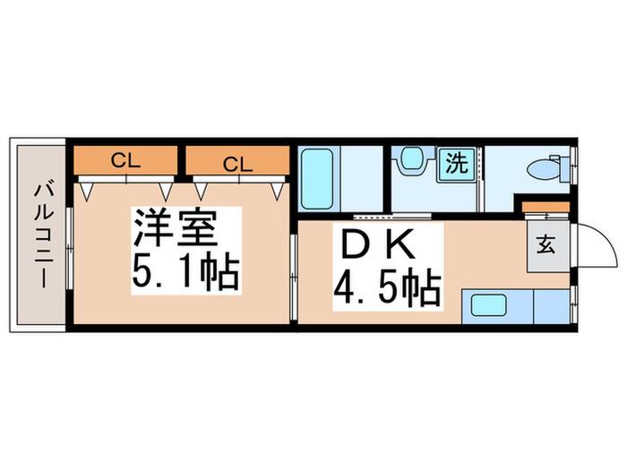 青葉マンション3号館(1DK/3階)の間取り写真