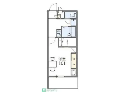 レオパレスPOEM(1K/2階)の間取り写真