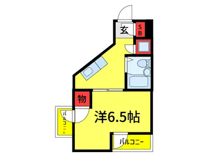 ブランシュ飛鳥(1K/4階)の間取り写真