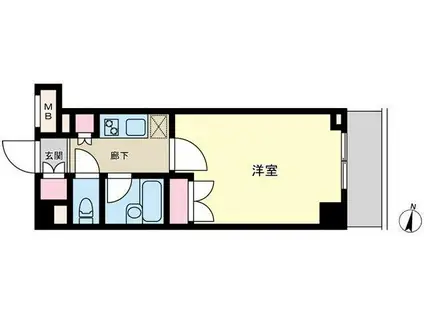 ビーロット小石川レジデンス(1K/3階)の間取り写真