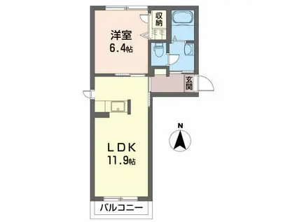 セレーノIII(1LDK/1階)の間取り写真