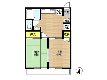 コージコートI(2DK/1階)の間取り写真