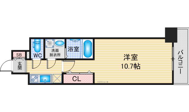CRESTTAPP金山(1K/6階)の間取り写真