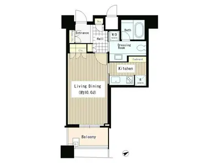 パークコート赤坂ザタワー(1K/17階)の間取り写真