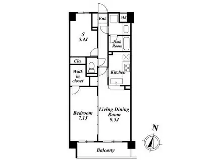 プレミアノッツェ祐天寺(1SLDK/1階)の間取り写真