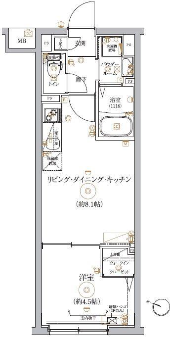RELUXIA大塚(1LDK/2階)の間取り写真