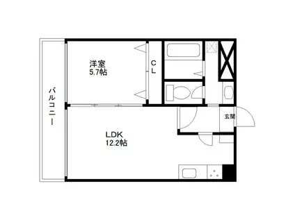 ルヴール(1LDK/2階)の間取り写真