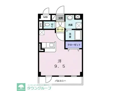 アルカンシエル(ワンルーム/2階)の間取り写真