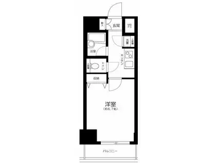 ソアブール御徒町コンフォート(1K/8階)の間取り写真