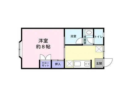 クレディーI(1K/2階)の間取り写真