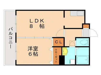 ヴィンテージ唐原Ⅱ(1LDK/3階)の間取り写真