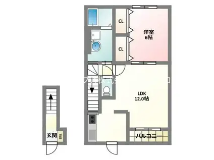 アムールラスター(1LDK/2階)の間取り写真