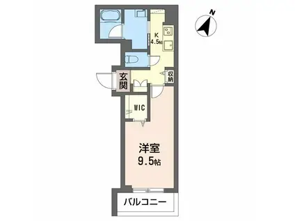 フォレナ大手町(1K/2階)の間取り写真