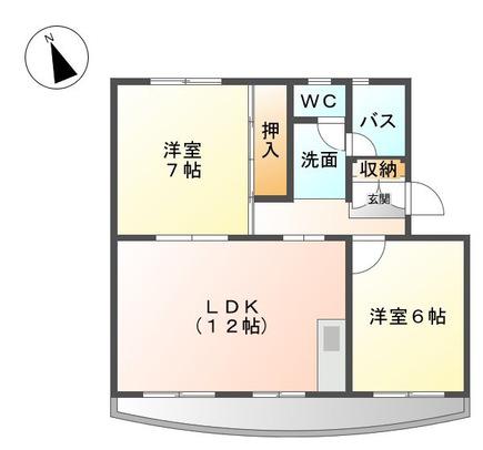 栄田マンション(2LDK/3階)の間取り写真
