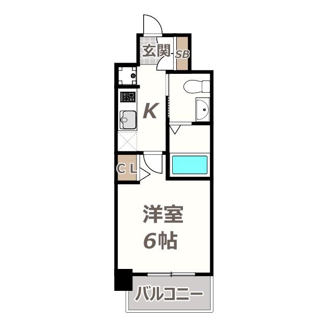 ラクラス阿倍野元町(1K/5階)の間取り写真