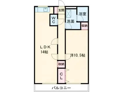 ユーアイハイツ(1LDK/1階)の間取り写真