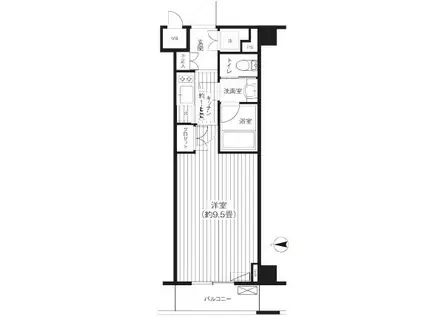 グランハイツ東新宿(1K/5階)の間取り写真