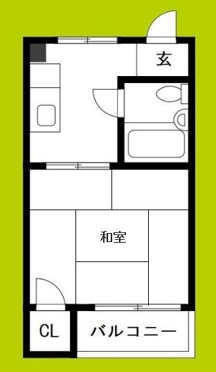 ハイツ東邦(1K/2階)の間取り写真