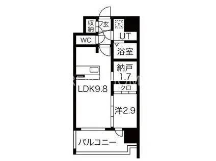 EST ONE HIGASHIOSAKAII(1SLDK/2階)の間取り写真
