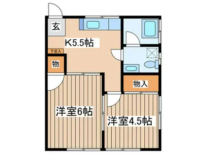 第二桜井レジデンス(2K/1階)の間取り写真