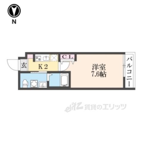 THECITYRESIDENCE京都吉祥(1K/5階)の間取り写真