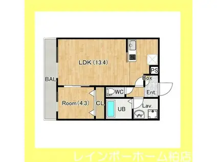 シエーナ北小金III(1LDK/1階)の間取り写真