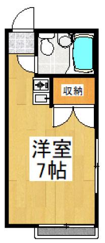 美しの森ハウスB(ワンルーム/2階)の間取り写真