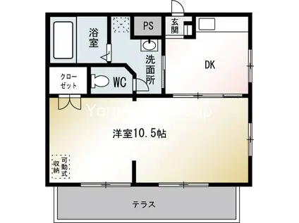 サンボナールA(1DK/1階)の間取り写真