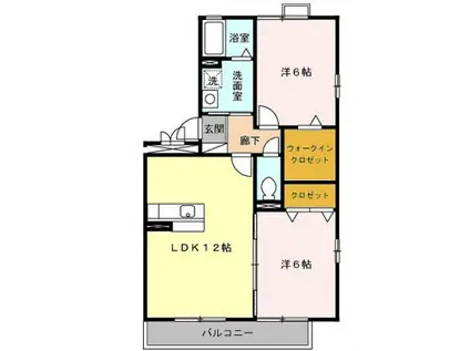 プランシェコート(2LDK/3階)の間取り写真