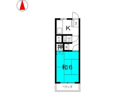 コーポ梅白(1K/2階)の間取り写真