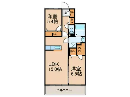 アンソレイユV(2LDK/2階)の間取り写真