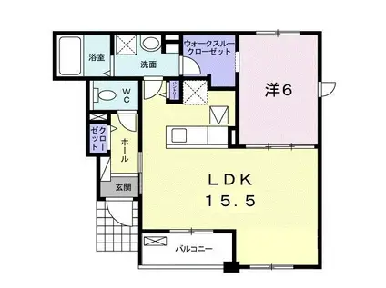 エスト ソール I(1LDK/1階)の間取り写真