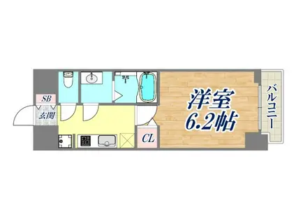 プレサンスジェネ新神戸ステーションフロント(1K/4階)の間取り写真