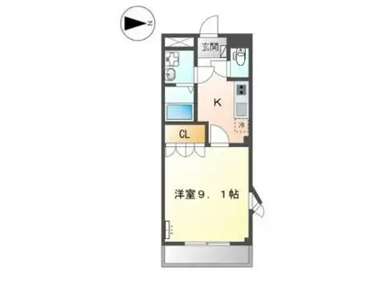 ウィスティリア(1K/3階)の間取り写真