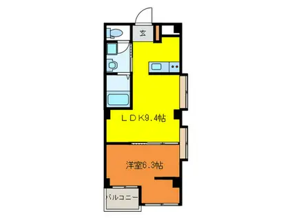 みゆきマンション(1LDK/3階)の間取り写真