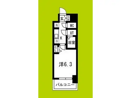 ファステート東大阪アダマス(1K/9階)の間取り写真