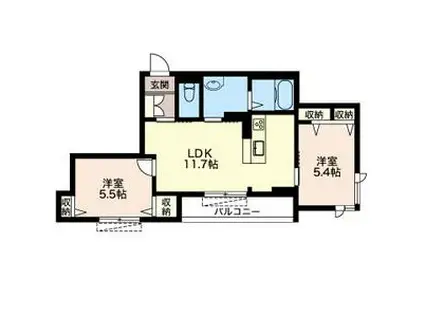 T・レジデンス(2LDK/2階)の間取り写真