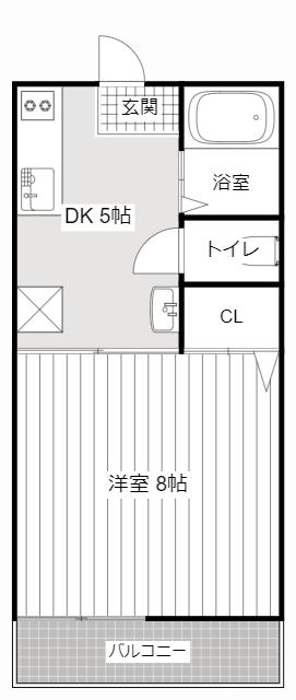 クレールメゾン(1DK/1階)の間取り写真