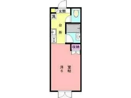 シャトル・アイ(ワンルーム/2階)の間取り写真