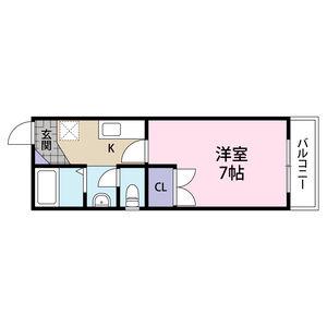 ユージックス伝馬(1K/4階)の間取り写真