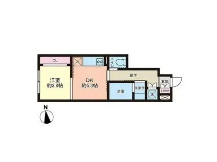 STAR RICH COURTスターリッチコート(1DK/1階)の間取り写真