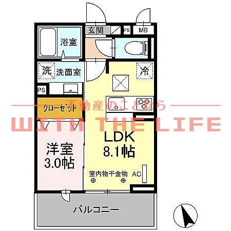 CASTILLO(1LDK/1階)の間取り写真