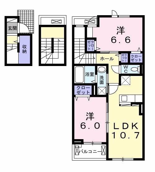 ラナンキュラス(2LDK/3階)の間取り写真