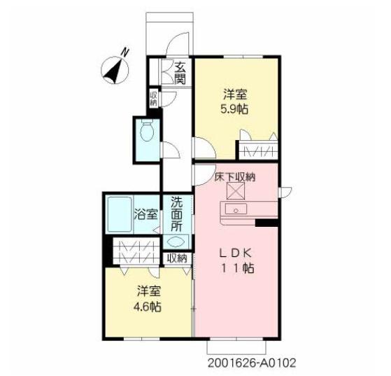 シャーメゾン樹(2LDK/1階)の間取り写真