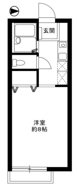 ASTOR GREEN(ワンルーム/1階)の間取り写真