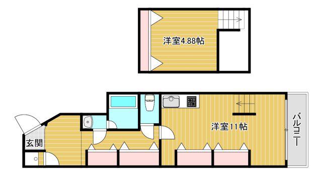 アンペルシュ(1LDK/8階)の間取り写真