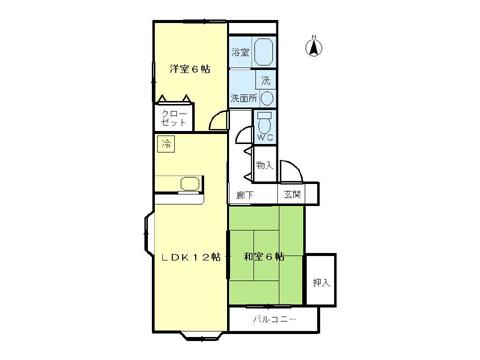 リヴ杉原III(2LDK/2階)の間取り写真