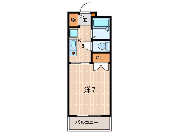 舞子ベルゲンハイツ(1K/4階)の間取り写真