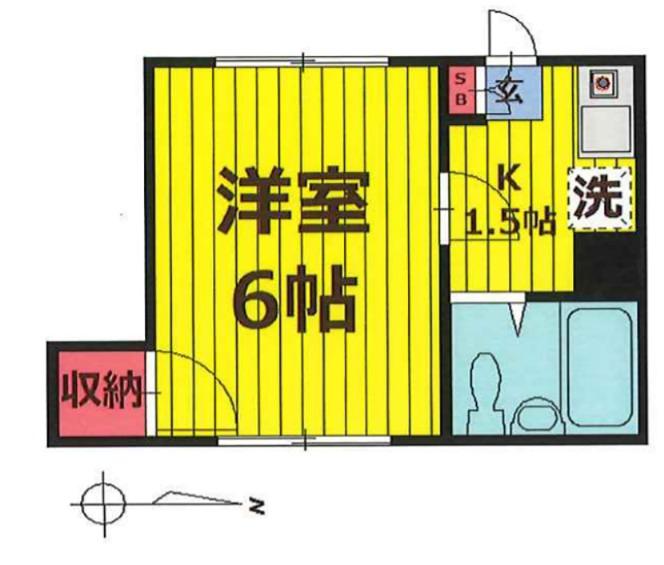 昭建コーポ(1K/2階)の間取り写真