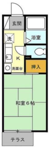 セリバテール東谷山III(1K/1階)の間取り写真